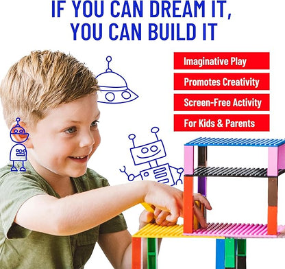 Strictly Briks Building Base Plates - 10x10 in, Stackable Building Plates with 32 x 32 Studs, Mats, Bases, Boards, Sheets 100% Compatible with All Major Brands, Vibrant Colors