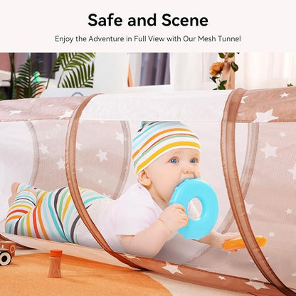 Sumbababy Tunnel Toys for Toddlers: Activity Tunnels for Young Children - Crawl Tunnels for Toddlers and Babies - Pop up Dog Tunnel