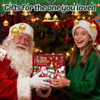 Christmas Advent Calendar Bracelets 2025 for 24 Days Xmas Countdown Calendar DIY Jewelry Making Kit Gift 22 Charm Beads 2 Bracelets for Women