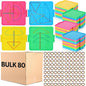 Lenwen 80 Pcs Double Sided Geoboard Math Manipulatives Geoboard with Rubber Bands 6.3 Inch Plastic Educational Graphical Toy for Learning Creativity
