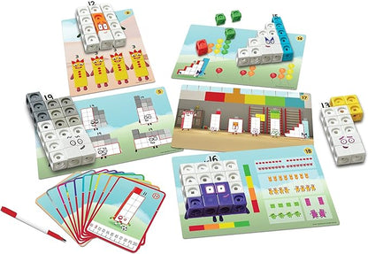 hand2mind Numberblocks MathLink Cubes 11-20 Activity Set, 30 Numberblocks Activities Linked to TV Episodes, 155 NumberBlocks MathLink Cubes, Numberblocks Toys, Math Cubes, Homeschool Supplies