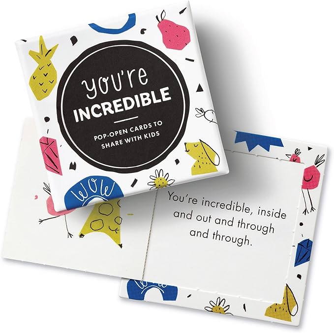 Compendium ThoughtFulls for Kids – 2 Pack of You're Incredible, You Can Do It – 60 Pop-Open Cards to Share with Kids, Each with a Different Inspiring Message Inside
