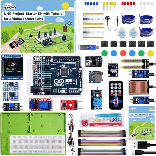 GeeekPi UNO R4 Minima Project Starter Kit with Tutorial for Smart Farm, Beginners and Engineers (UNO R4 Minima Included)