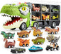 JOYIN 13 in 1 Dinosaur Toys for Kids 3-5, Dinosaur Truck with 12 Pull Back Cars, Birthday Gifts Toys for 3 4 5+ Year Old Boy, Transport Carrier Truck for Toddlers, Christmas Great Gifts for Grandkids