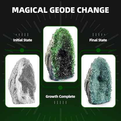 GobiDex Geodes Crystal Growing Kit for Kids, 24-Hour Fast Crystal Growth, Science Experiments Kit with Display Cases - DIY STEM Toys, Educational Gifts for Boys&Girls Ages 8-12,Geology Rock Collection