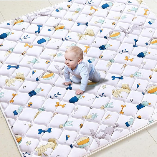 Baby Play Mat 79" X 63", Premium Thicken Foam One-Piece Crawling Mat, Extra Large Non-Slip Cushioned Activity Playmats for Babies, Toddlers, Infants, Play & Tummy Time