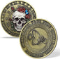 AtSKnSK Memento Mori Coin Momento Mori Coin Skull Coin Stoic Gifts Memento Mori Calendar Living Memento Mori Amor Fati Coin (Moth Rose Skull)