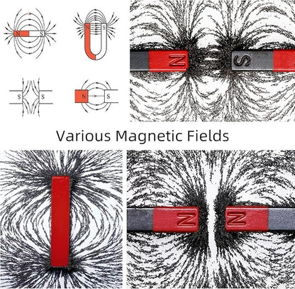 AOMAG Magnetic Iron Powder Filings Sand for Magnet Education, School Projects and Science Experiments Storage Jar (13 Ounces) with Shaker Lid