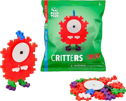 PLUS PLUS Critters, Pack of 4, Halloween 3D Puzzle Building Block Set, 160 Mini Interlocking Pieces, Fun Holiday Activities for Kids, Series 1