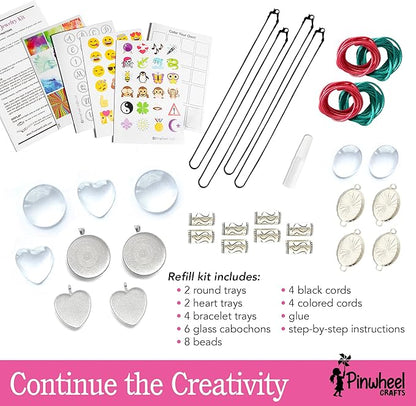 Pinwheel Crafts Pendant Necklace Making Kit for Girls and Teens - DIY Jewelry Making Kit for Girls 8-12 - Pendant Jewelry Refill Pack to Create Personalized Gifts
