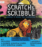 Ooly Scratch & Scribble 10pc Art Kit with 8 Total Scratch Cards (4 Illustrated, 2 Blank, 2 Rainbow) with Scratching Tool and Sparkled Stickers, Art Set Gifts for Kids - Colorful Safari
