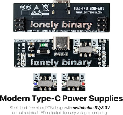 Electronics Starter Kit with 830-Point Breadboard Type-C Power Supply 120 Jumper Wires LEDs Sensors Resistors Capacitors Compatible with Arduino ESP32 STEM DIY Projects (400+ Pieces)