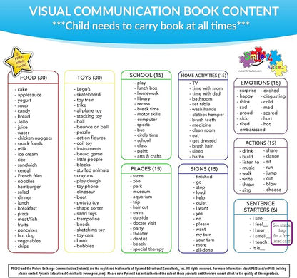 Visual Communication Book,162 ASD Photo Picture Cards: Autism Language Vocabulary, Speech Articulation Therapy, ADHD & Apraxia Learning