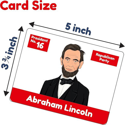 US Presidents for Kids Flash Cards –46 President Cards –Learn Presidents of The USA –Includes US Presidents Party & Vice President Facts -Gift - Ages 5,6,7,8,9,10