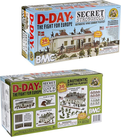 BMC WW2 Secret Stronghold - 36pc Plastic Army Men German Bunker Playset