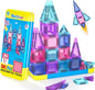 Magnetic Tiles Toddler Toys Travel Essential Games Magnet Building Blocks STEM Sensory Educational Toys for 3 4 5 6 7 8+ Year Old Boys Girls Christmas Birthday Gifts