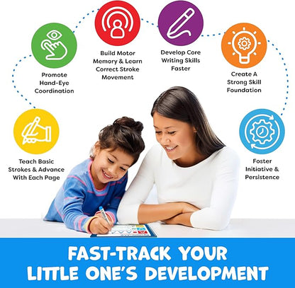 Preschool Learning Activities - Tracing Books for Kids Ages 3-5 - Toddler Handwriting Practice - Letter Tracing for Kids Preschool Kindergarten Workbooks 3-4, 4-5 Learning Books - 3 year old boy gift