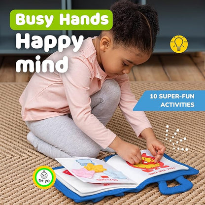 deMoca Busy Book for Toddlers 1-3 - Airplane Toys for Toddlers 1-3, My Quiet Book Montessori Toys for 1 Year Old with Kids Plane Activities, Activity Busy Board, Gift for Boys & Girls