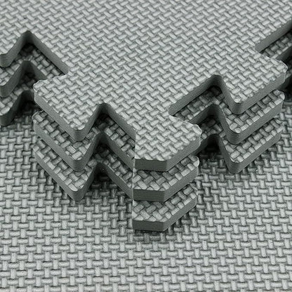 Yostrong® 18 Tiles Interlocking Puzzle Foam Baby Play Mat with Straight Edges for Playing - EVA Babies Crawling Mat | Rubber Floor Work Out Mats for Home Gym. Gray. YOC-Lb18S18