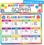 Momo & Nashi Happy Birthday Poster For Classroom 2pc - Back to School Supplies Classroom Birthday Chart Poster Bulletin Board Decorations for Teacher Elementary & Kindergarten