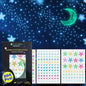 Glow in The Dark Stars and Moon for Ceiling, Luminous Star and Moon Wall Decals, Wall Decor, Sticky Fluorescence Ceiling Stars, Gift for boy and Girl,Kids Nursery Bedroom Living Room(Mixed Colors)
