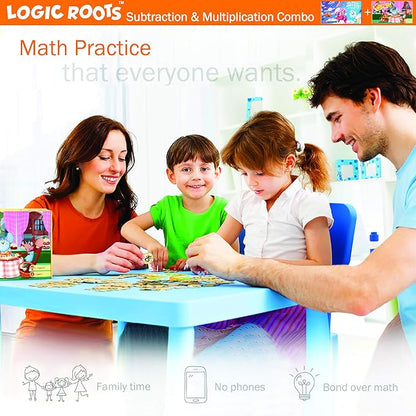 Addition and Subtraction Games - Pack of 2, Cloud Hoppers &Say Cheese Cafe, Math Board Games and STEM Toys for 5-9 Year Olds, Gift for Kids (Girls & Boys), Homeschoolers, Grade 1 & Up