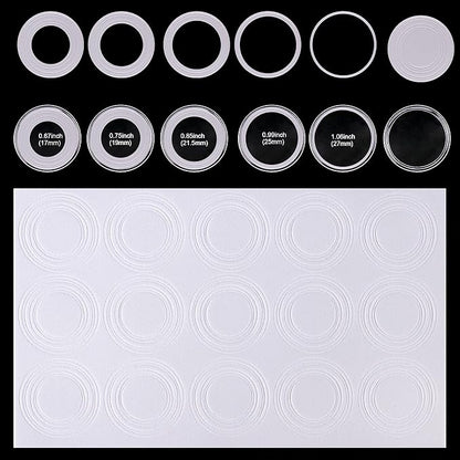 SPLF 100 Pieces 30mm Coin Capsules and 5 Sizes (17/19/21.5/25/27/29.5mm) White Protect Gasket Coin Holder Case with Plastic Storage Organizer Box for Collection Supplies