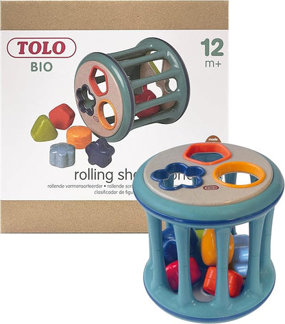 Tolo Rolling Shape Sorter | Interactive Toy for Babies 12+ Months | Includes 6 Colorful Shapes with Rattling Sounds | Develops Shape Recognition, Hand-Eye Coordination & Fine Motor Skills