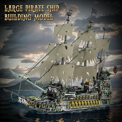NutCracker Pirate Ship Building Blocks Set - Large MOC Pirate Ship Construction Model, Sailing Boat Toy Building Set, Christmas Birthday Gift for Adults & Kids 14+ (5865 Pieces)