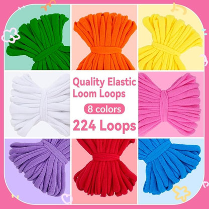 PREBOX Weaving Loom Kit Toys for Kids and Adults, Potholder Loops Crafts for Girls Ages 6 7 8 9 10 11 12, 7" Pot Holder Loom Knitting Kits and Gifts for Kids and Beginners, Make 6 Masterpieces
