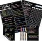 Magnetic Chalkboard Weekly Planner - Reward Chore Chart Blackboard Combo Set with Neon Bright Liquid Chalk Markers - Bonus Grocery List and Notepad Blackboard for Refrigerator Included