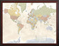 Map Your Travels World Travel Map Framed- 33 inches x 21 inches