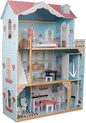 Lil' Jumbl Kid's Wooden Pink Dollhouse with Elevator, Balcony & Stairs, Accessories & Furniture Included, 3 Story Easy to Assemble Dollhouse Toy - X-Large