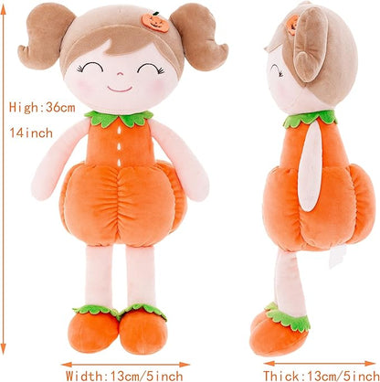 Gloveleya Dolls Halloween Pumpkin Baby Girl Gifts Plush Pumpkin Doll Soft Toys Orange 18 inches