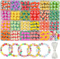 Gionlion Fruit Polymer Clay Beads Bracelet Making Kit, Colorful Clay Beads with Lemon, Strawberry, Avocado, and Watermelon Designs for DIY Jewelry, Bracelet & Necklace Making Crafts