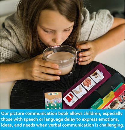 Visual Communication Book,162 ASD Photo Picture Cards: Autism Language Vocabulary, Speech Articulation Therapy, ADHD & Aprexia Learning (English Plastic Real Photo Book, Large)