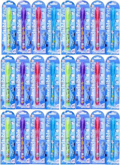 Invisible Ink Pen 24Pcs Spy Pen with UV Light Magic Marker Kid Pens for Secret Message and Birthday Party,Writing Secret Message for Easter Day Halloween Christmas Party Bag Gift