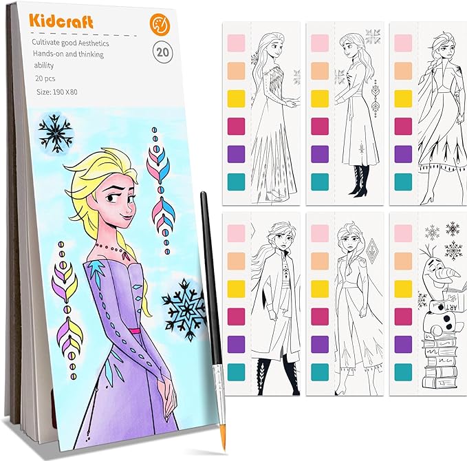 Paint with Water Coloring Books for Kids, Pocket Mess Free Watercolor Painting Kit, Water Color Paint Set Arts and Crafts Gift for Girls Ages 4 5 6 7 8+, Travel Activity Toy - Princess
