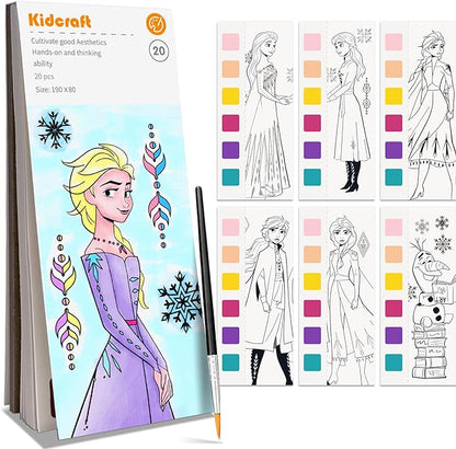 Paint with Water Coloring Books for Kids, Pocket Mess Free Watercolor Painting Kit, Water Color Paint Set Arts and Crafts Gift for Girls Ages 4 5 6 7 8+, Travel Activity Toy - Princess
