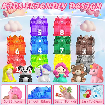 Learning Toys for 1,2,3 Year Old Toddlers, 20Pcs Fairy Tale Princess Castle Montessori Toy Counting Sorting Color Matching Finger Puppet, Birthday Gift Party Favors Kids Prize Box 12m+