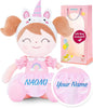 Gloveleya Personalized Doll with Your Name - Cute Pink Unicorn Custom Soft Plush Doll for Girls Plush Doll Customized Gifts - Muñecas de Trapo Personalizadas para Niñas