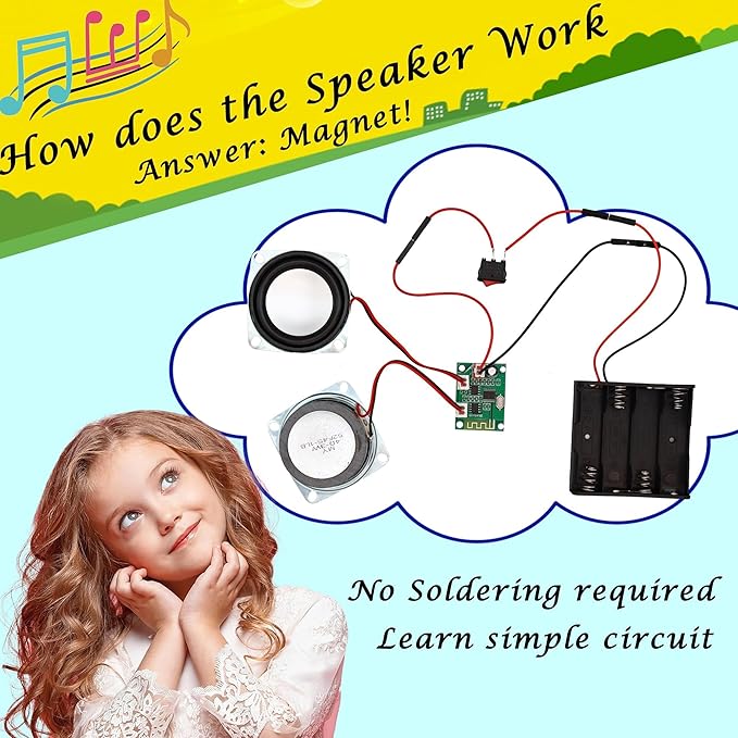 DIY Bluetooth Speaker Kit, Stem Projects for Kids Ages 8-12, STEM Kits for Kids Ages 10-12-14-16, Gifts for 9 10 11 12 13 14 15 16 Year Old Boys Teens (Green)