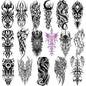77 Sheets Temporary Tattoo, 17 Sheets Half Arm Cyber Sigil Fake Arm Leg Chest Tattoos for Adults Men Women, 60 Sheets Small Tattoos Stickers for Boys Girls Kids Body Art Design
