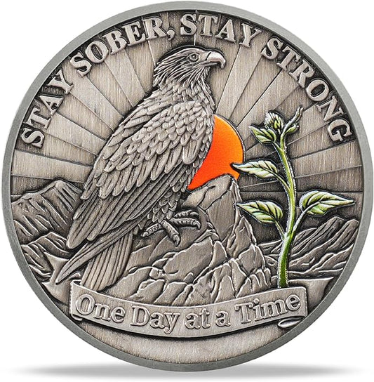 Hope Eagle Sobriety Coin Celebrating Recovery and Personal Growth with AA HA Chips and Medallions for Alcoholics Anonymous Ideal Sobriety Gifts for Women and Men