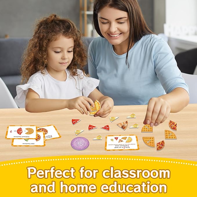 Aizweb Magnetic Fraction Tiles & Circles, Bars,Math Manipulatives, Fraction Manipulatives for 2nd, 3rd, 4th, 5th Grade Elementary Teachers Classroom Whiteboard Teaching Homeschool Supplies