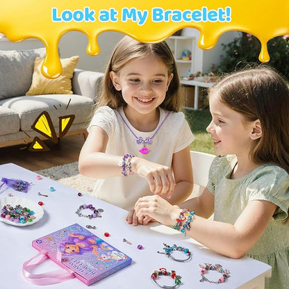 Taybonds Charm Bracelet Making Kit, DIY Jewelry Craft Toys for Girls Ages 4-6 6-8 8-12, Unicorn Mermaid Creative Gift Set for Birthday Christmas Friendship Bracelet Making