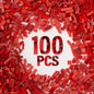 100 Piece Classic Building Blocks, Compatible with Lego, Red Bricks in Bulk