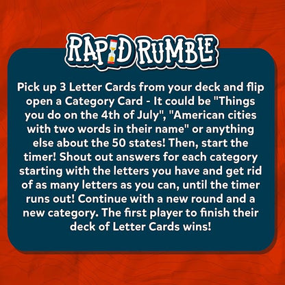 Skillmatics Rapid Rumble - A Trip Around The 50 States, Fast-Paced Board Game for Kids, Teens & Adults, Fun for Family Game Night & Educational Toy, Quick-Thinking, Gifts for Kids Ages 8, 9, 10 & Up