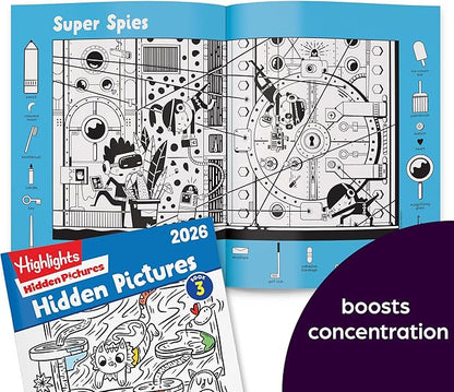Highlights Hidden Pictures 2026 Activity Books for Kids Ages 6 and Up, 4 Puzzle Books Packed with Hidden Object Fun, Coloring Pages, and Seek and Find Fun