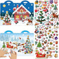 Winter 3D Puffy Sticker Play Set Xmas Activity Book for Kids Toddlers 2-4 Toys Sticker Merry Christmas Holiday Party Supplies 100 Reusable Puffy Window Decals 2 Fold-Out Christmas Scenes